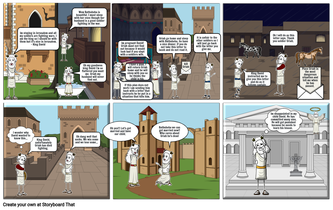 King David and Bathsheba Storyboard by 4c2e77c7