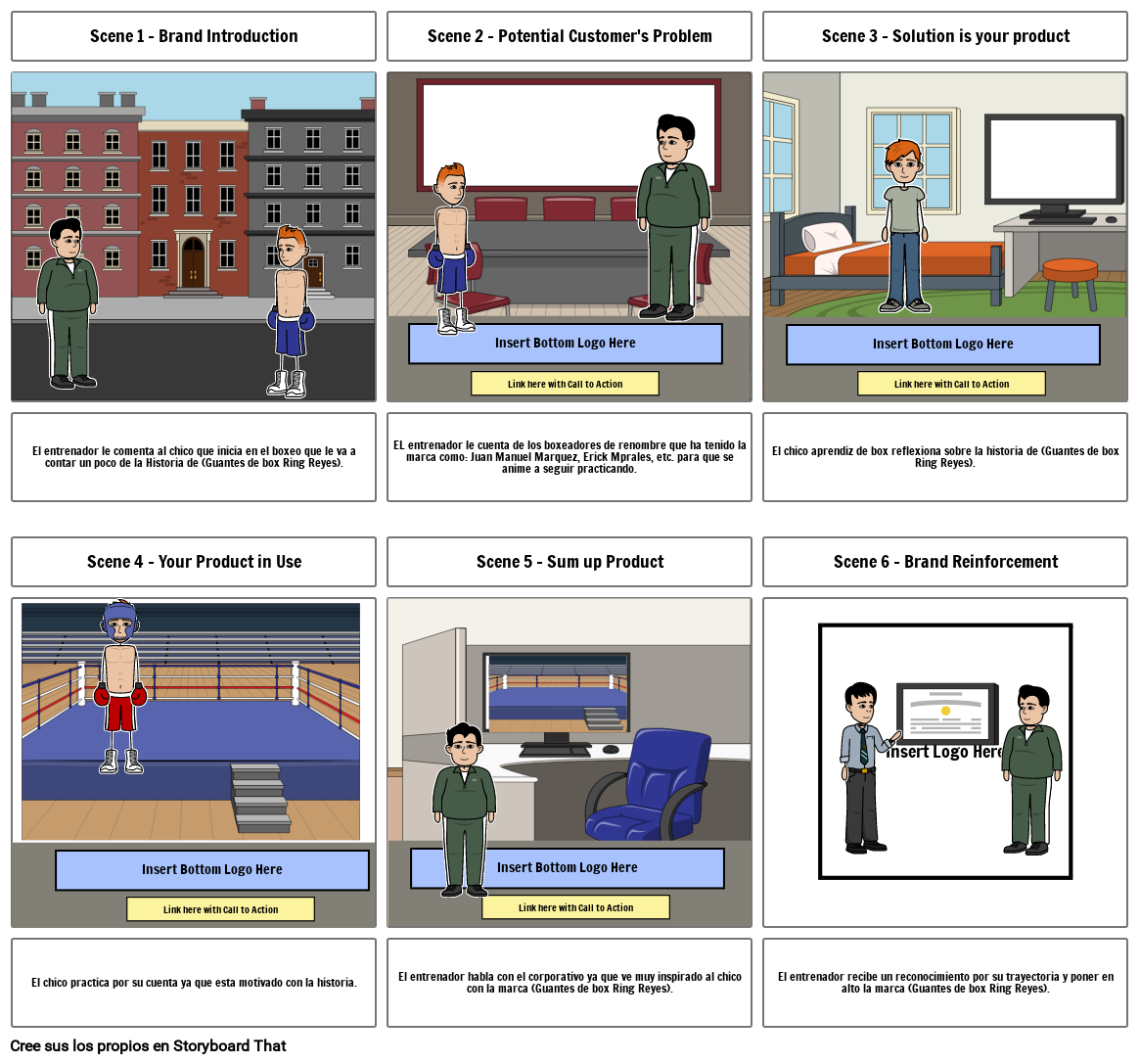 Story Board corporativo (Guantes de box Ring Reyes)