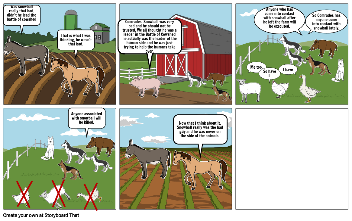 Animal farm comic strip Storyboard by 4c6d12ac