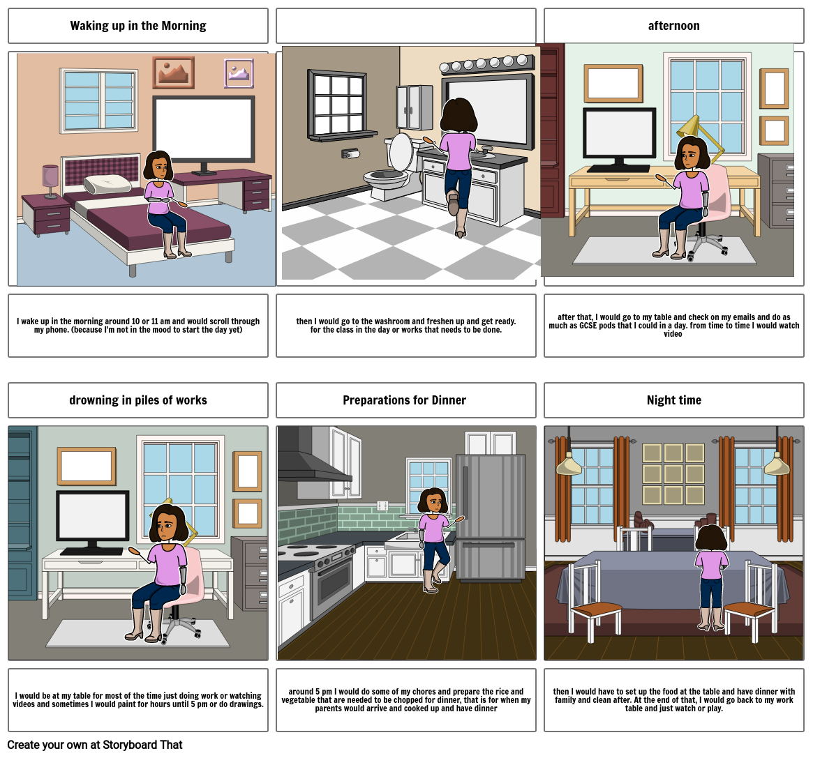 Daily Routine Storyboard By 4d67d434