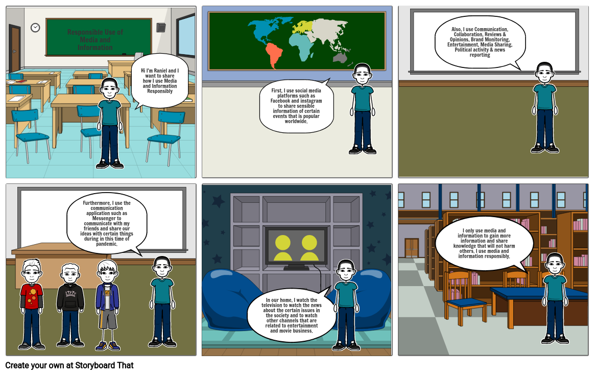 responsible use of media and information Storyboard