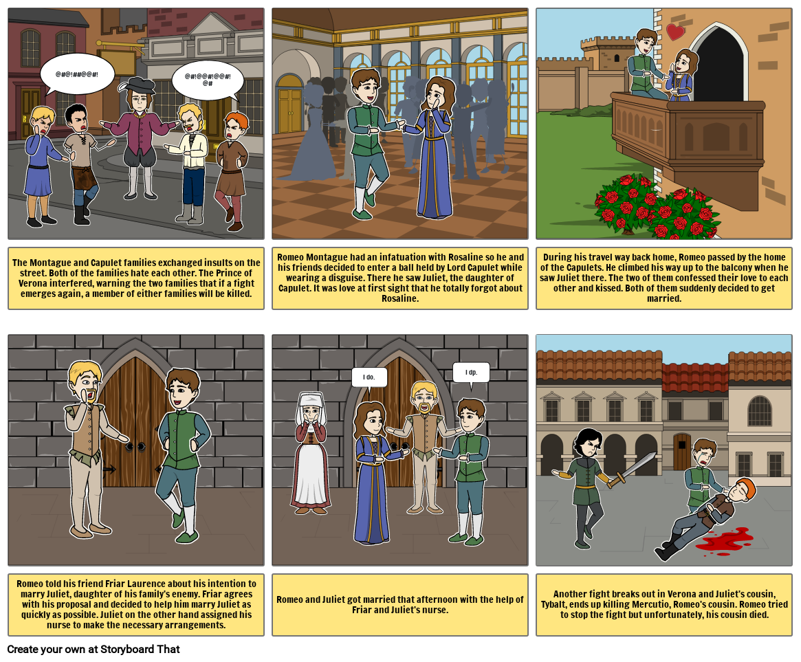 Romeo and Juliet Storyboard Раскадровка по 4dc12197