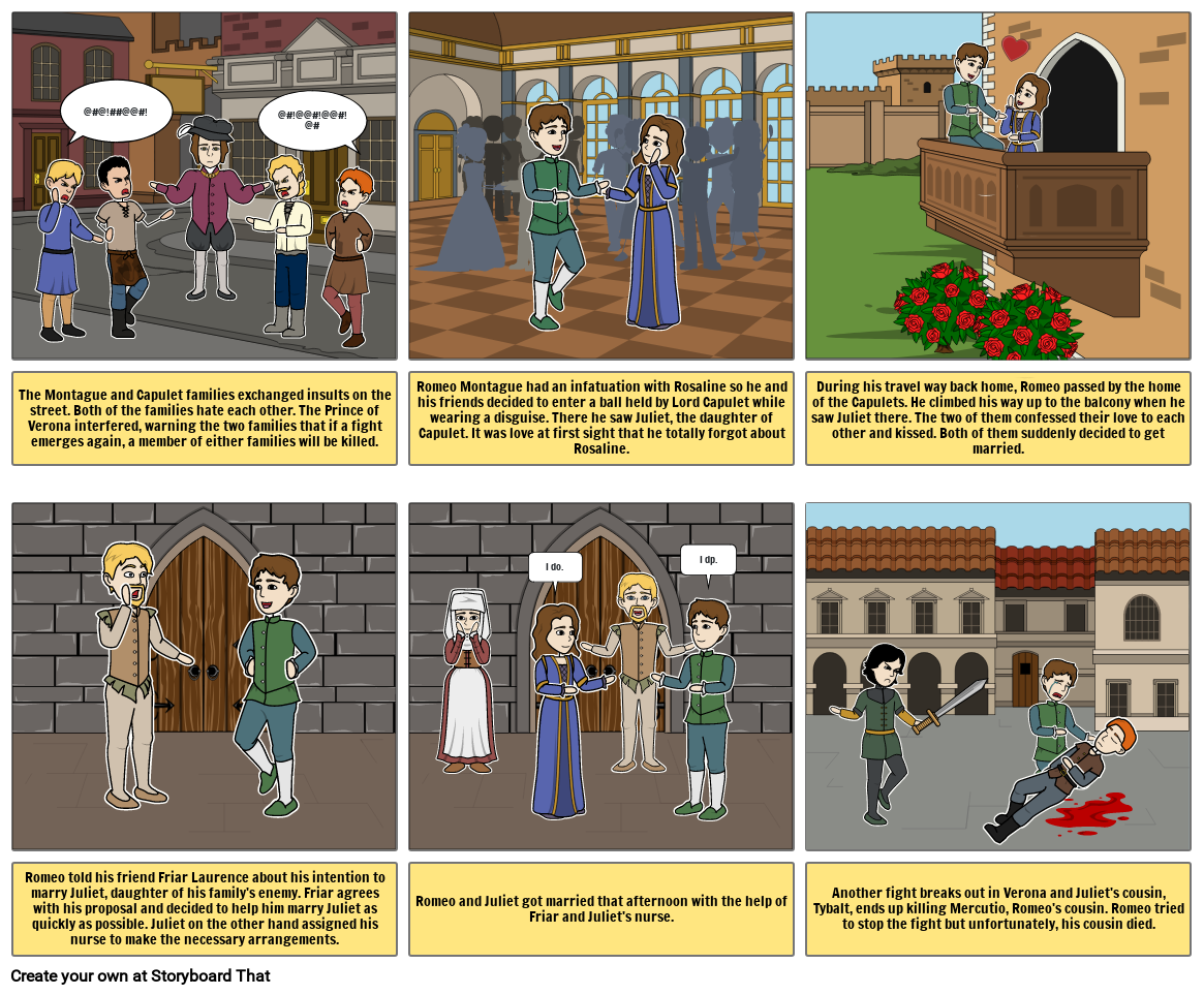 Romeo and Juliet Storyboard
