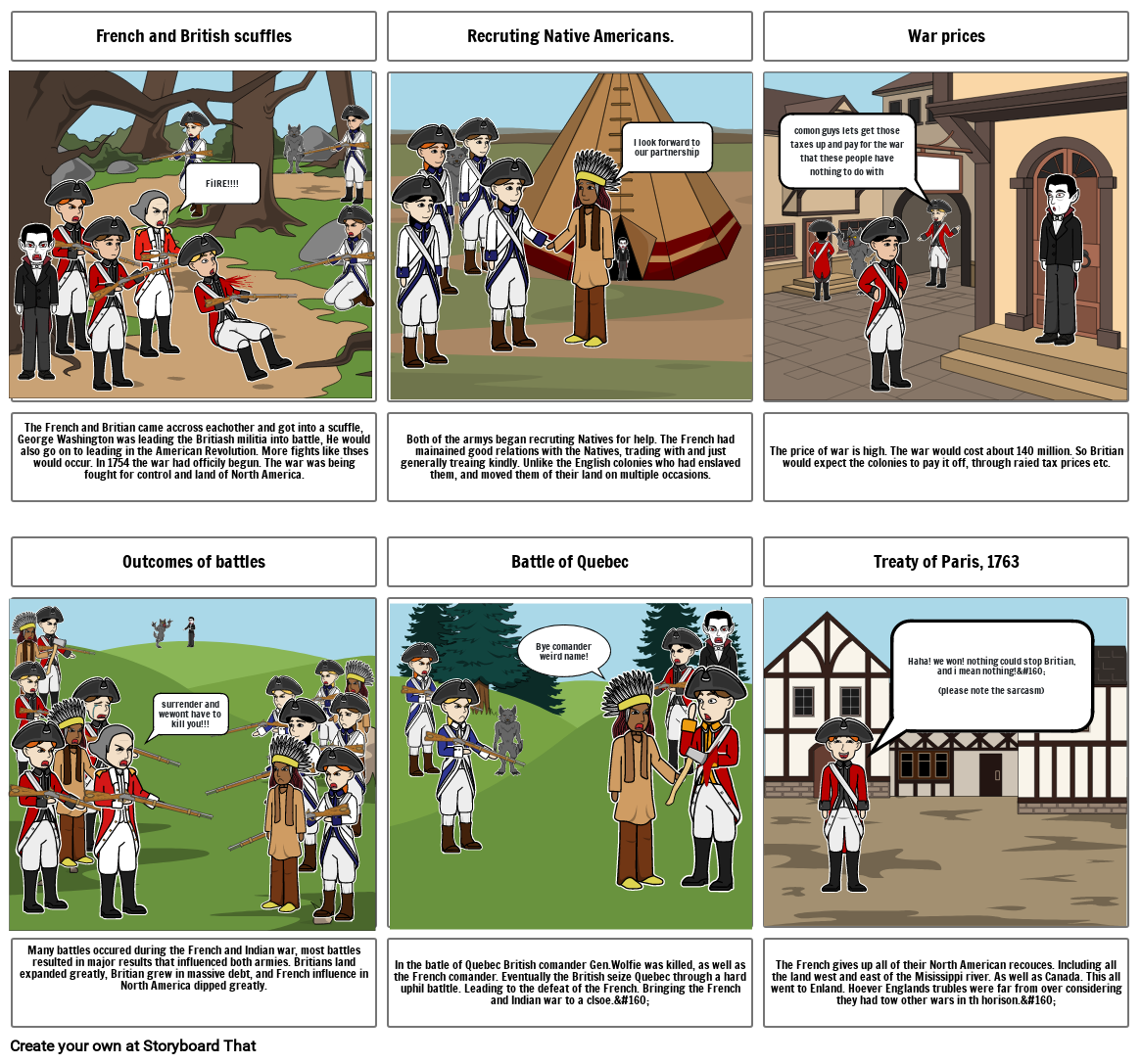 french and indian war project Storyboard by 4e520276