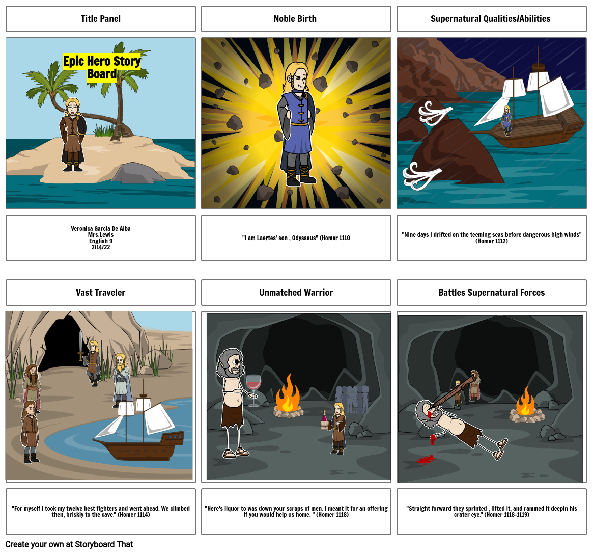 Epic Hero Storyboard Activity Book 9 - Veronica Garcia De Alba