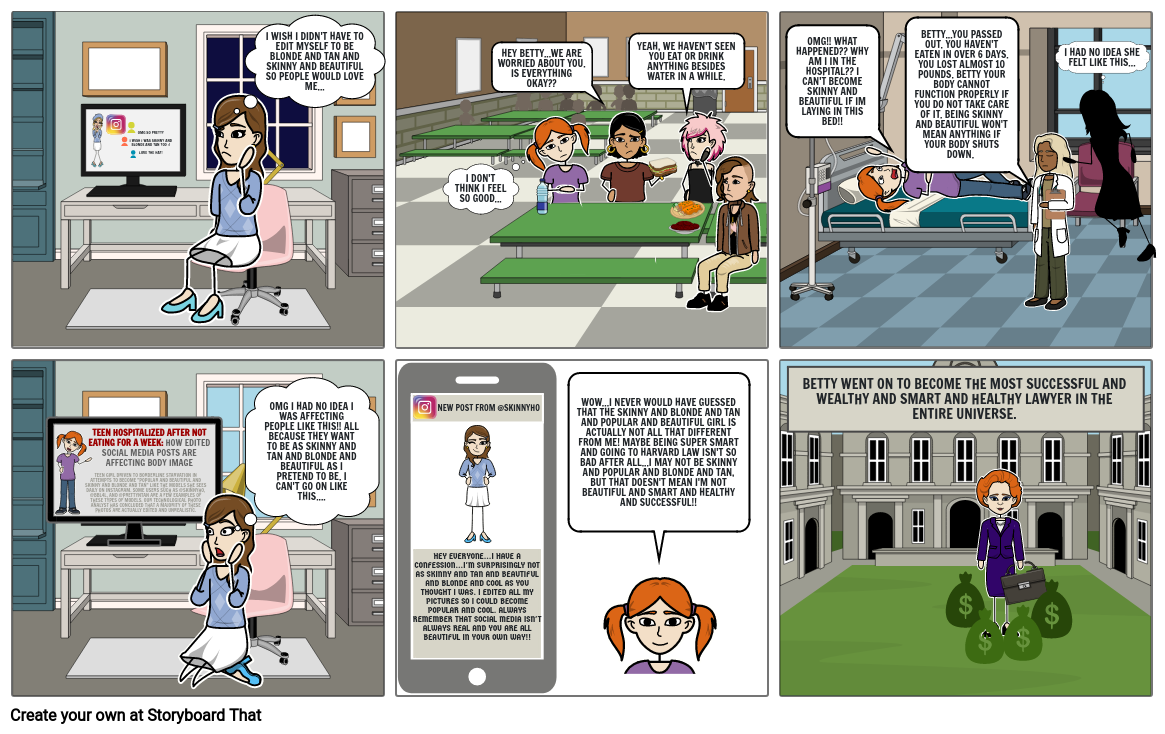 Social Media And Eating Disorders Pt 2 Storyboard Social media and eating disorders pt 2 storyboard