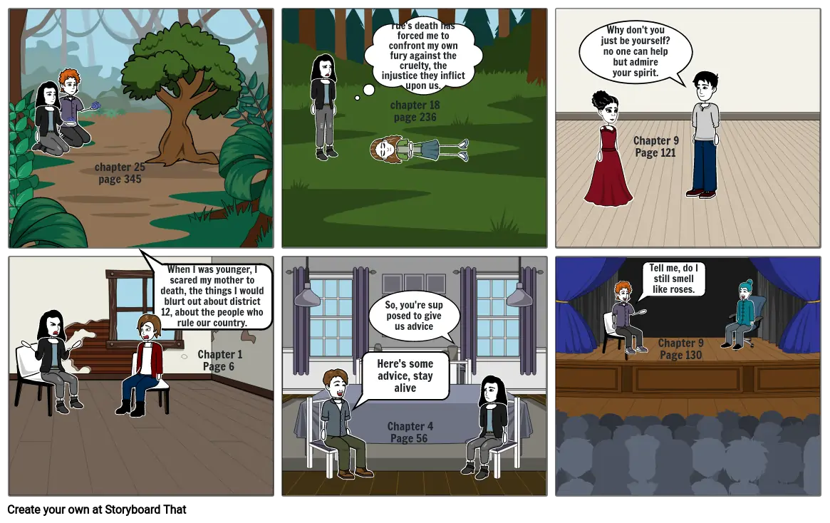 hunger games comic strip quotations/scenes