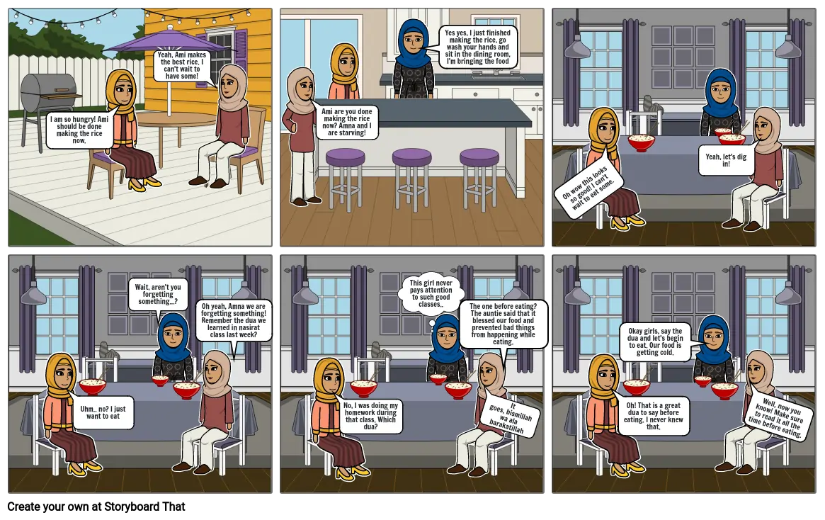 The dua before eating - Storyboard