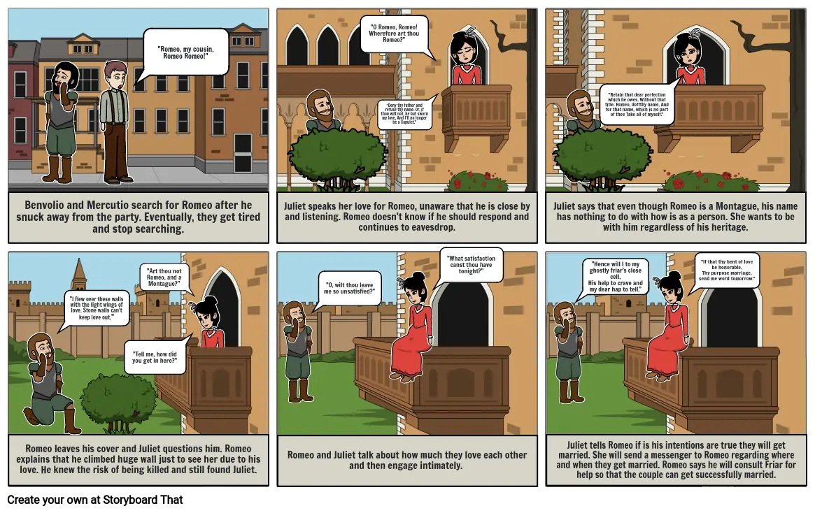 Romeo & Juliet Comic Strip