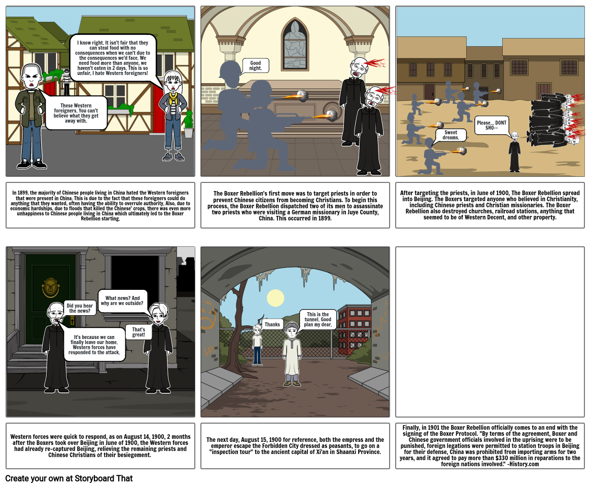 The Boxer Rebellion Storyboard Timeline Storyboard