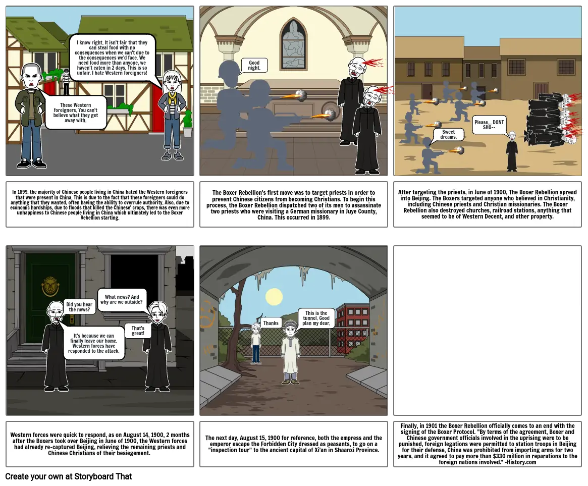 The Boxer Rebellion Storyboard Timeline