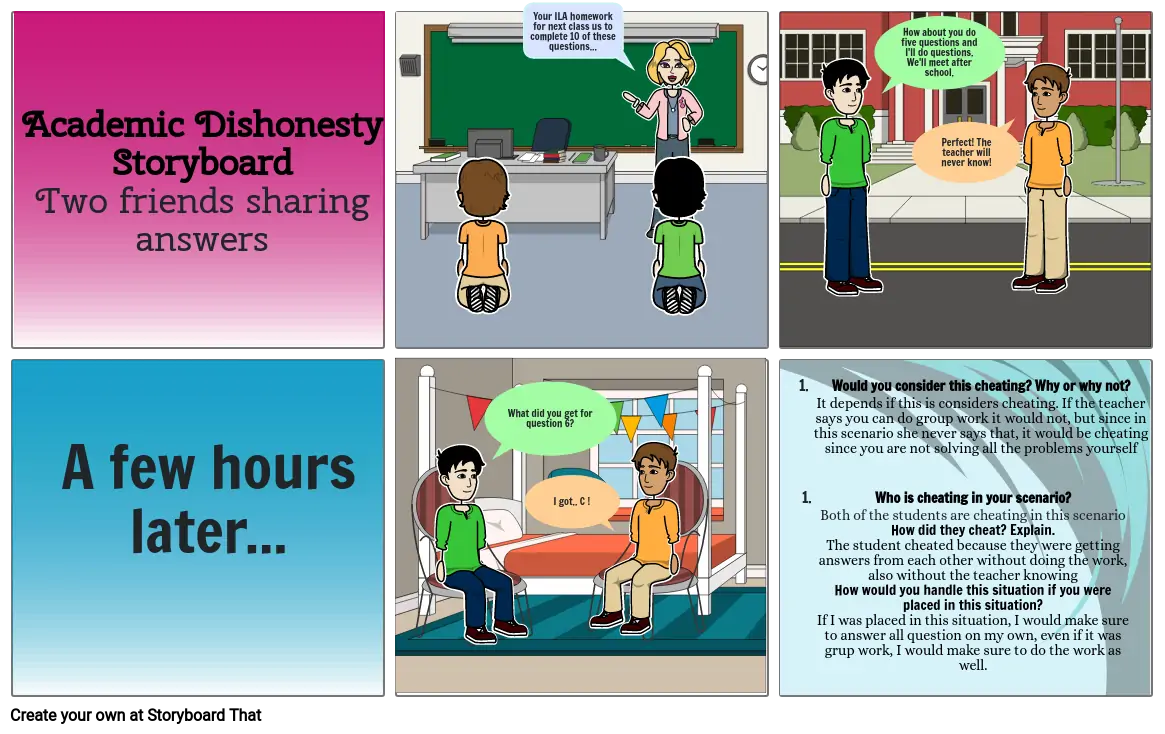 Academic Dishonesty Storyboard