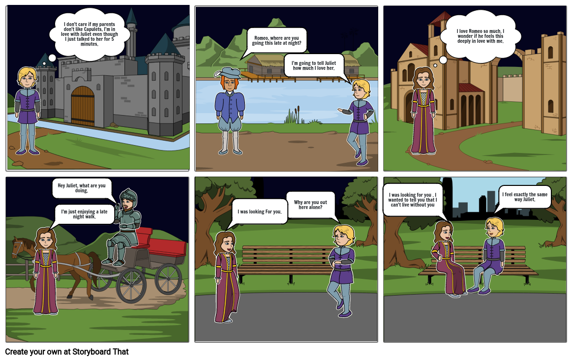 Romeo and Juliet Comic Strip Storyboard by 4fa60af7