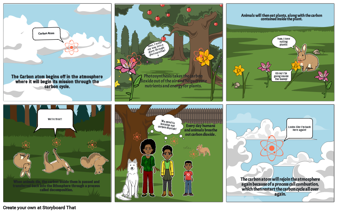 Carbon cycle comic strip