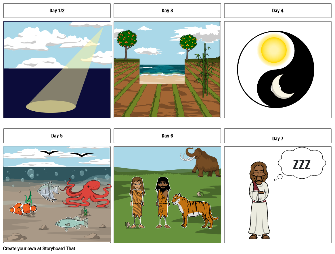 7 day creation story Storyboard by 4fd3f648