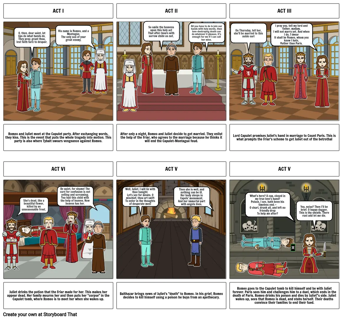 Romeo and Juliet Storyboard Project