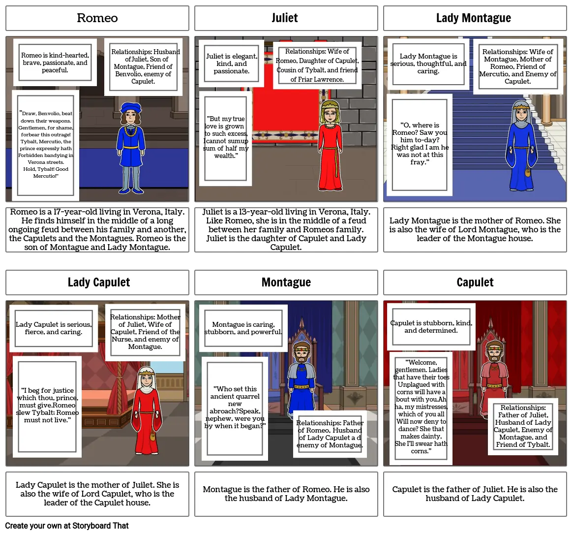 Romeo and Juliet Storyboard