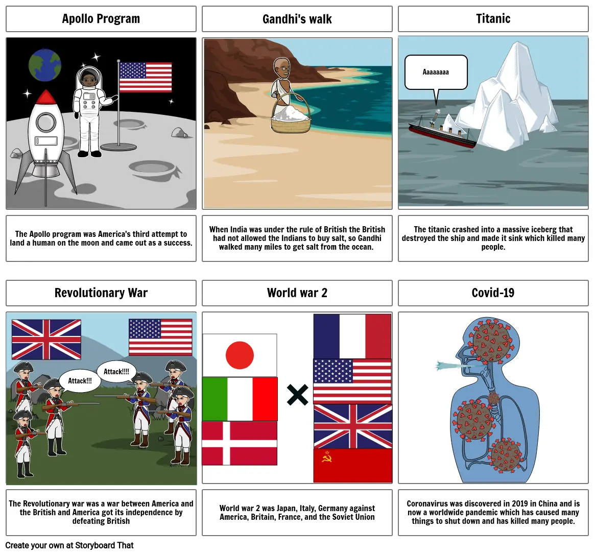 History storyboard