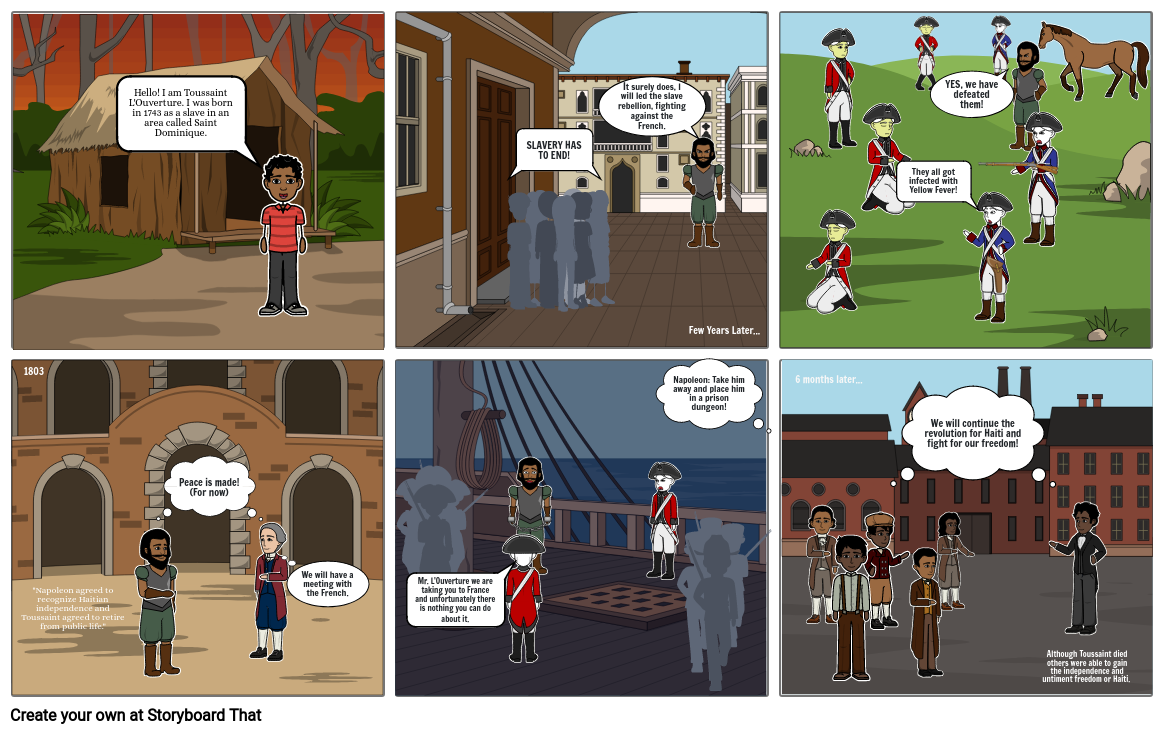 Toussaint L'Ouverture Comic Strip Storyboard by 518e564d