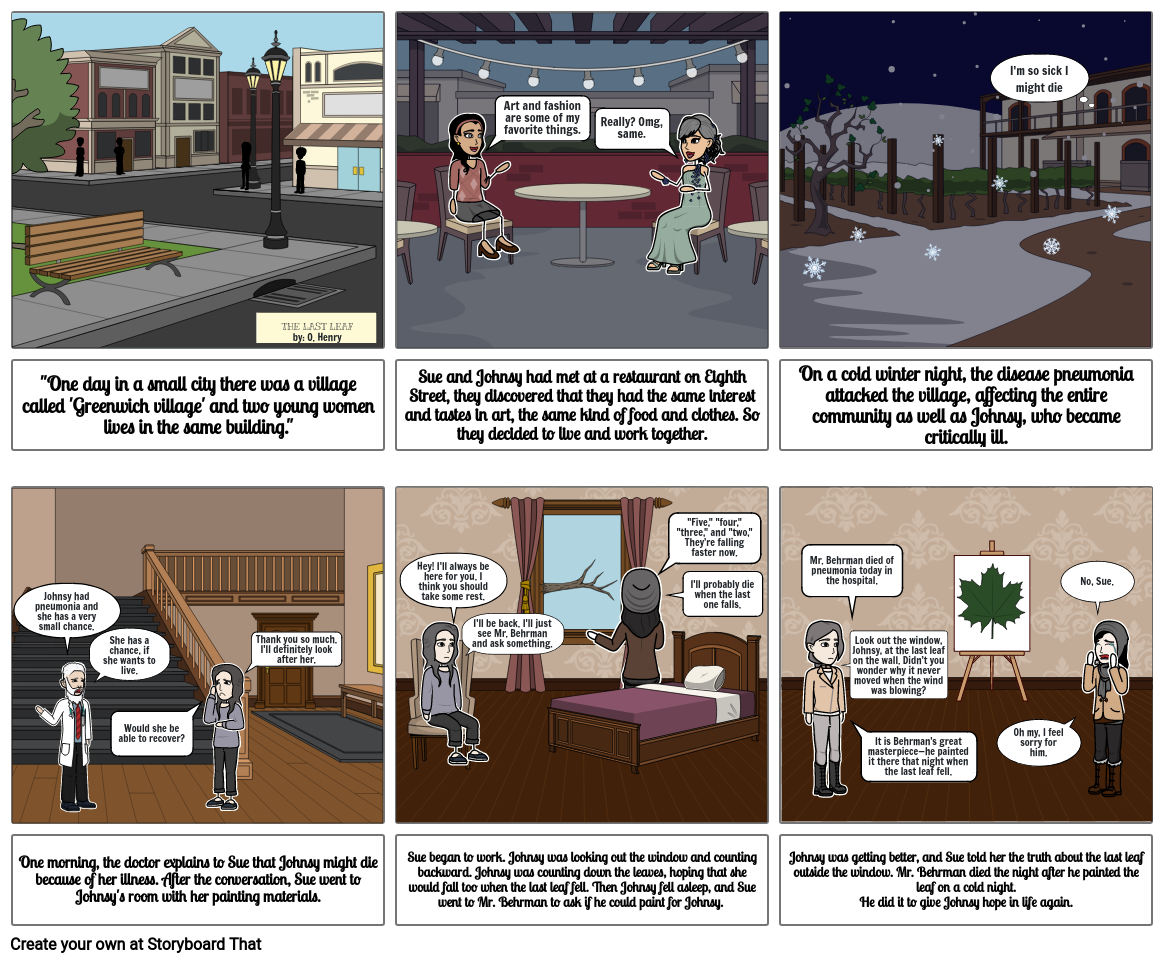 THE LAST LEAF(21st Century Literature) Storyboard