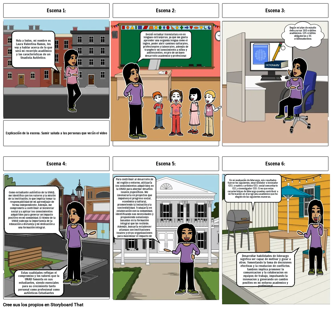 Storyboard unadista lic en ingles