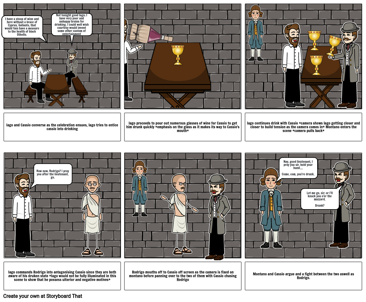 Othello act 2 scene 3 Storyboard por 52969ba8