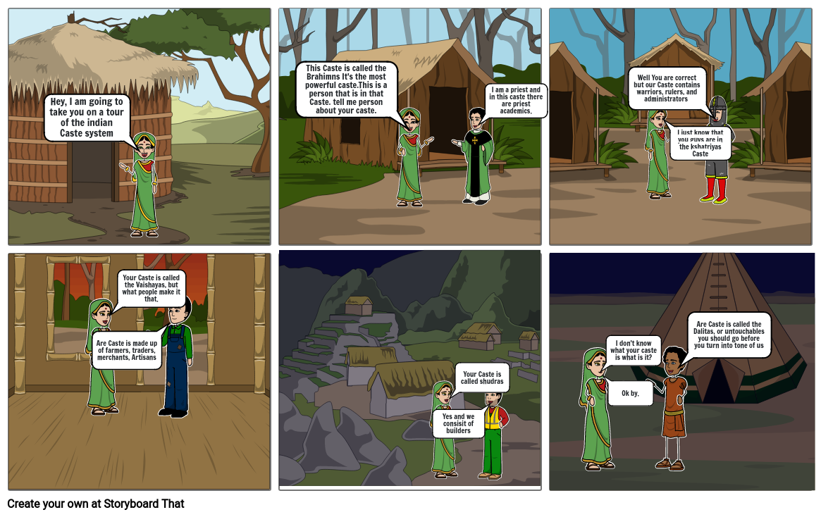 Indian Caste comic strip Storyboard by 536bfa5c