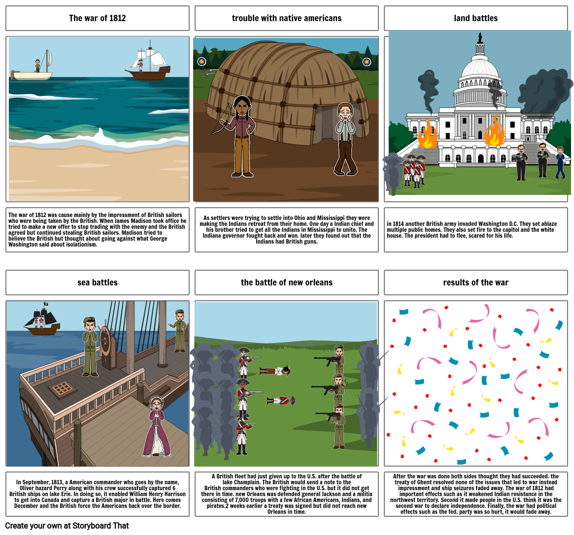 War of 1812 Storyboard by 54205f9c