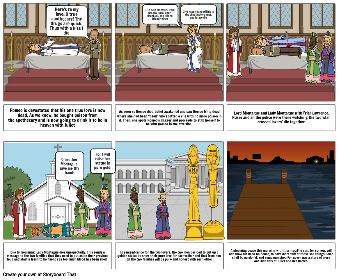 Romeo and Juliet Story board
