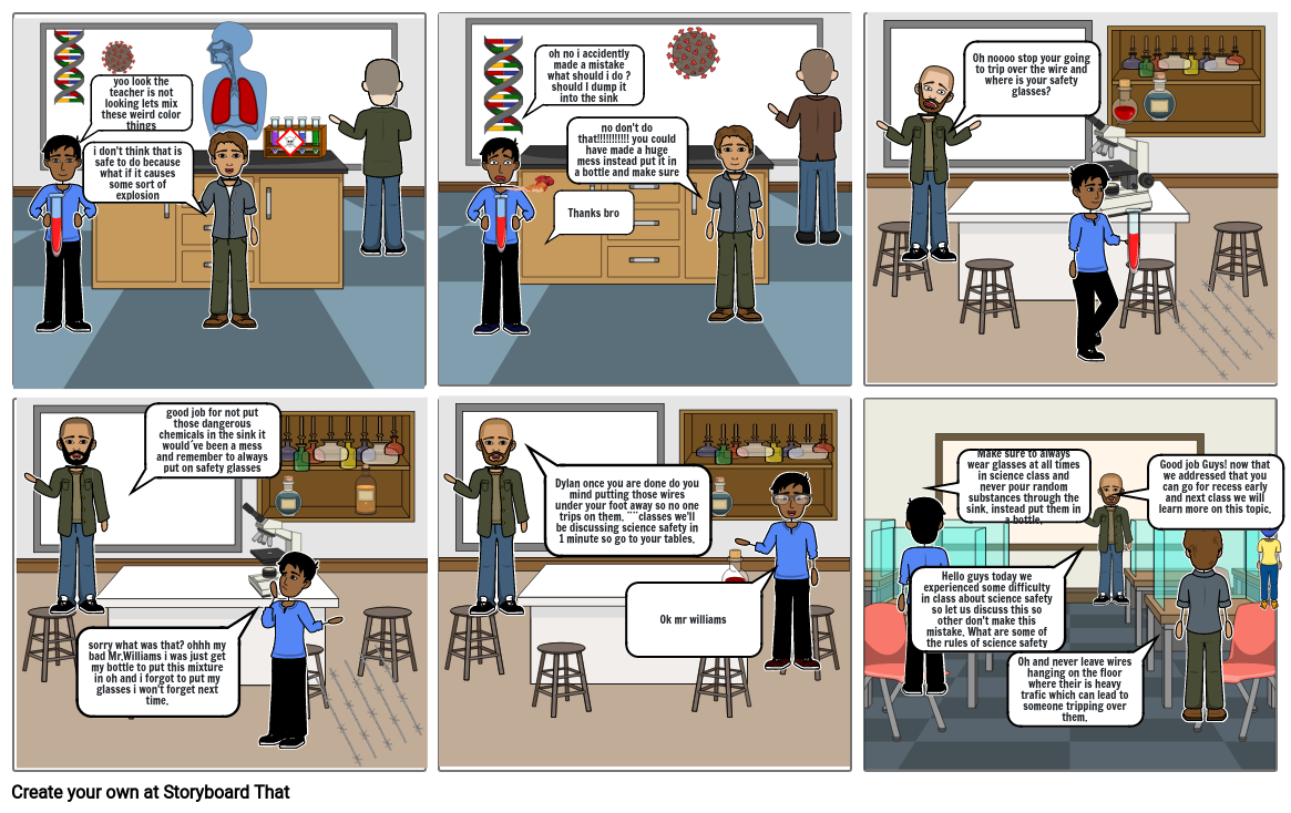 science safety 101 Storyboard par 547898a6