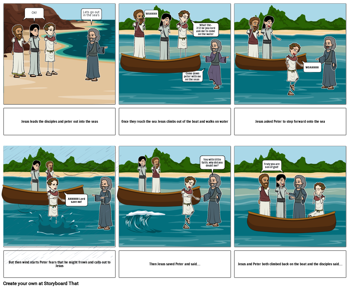 Jesus walks on water Storyboard by 550d7767