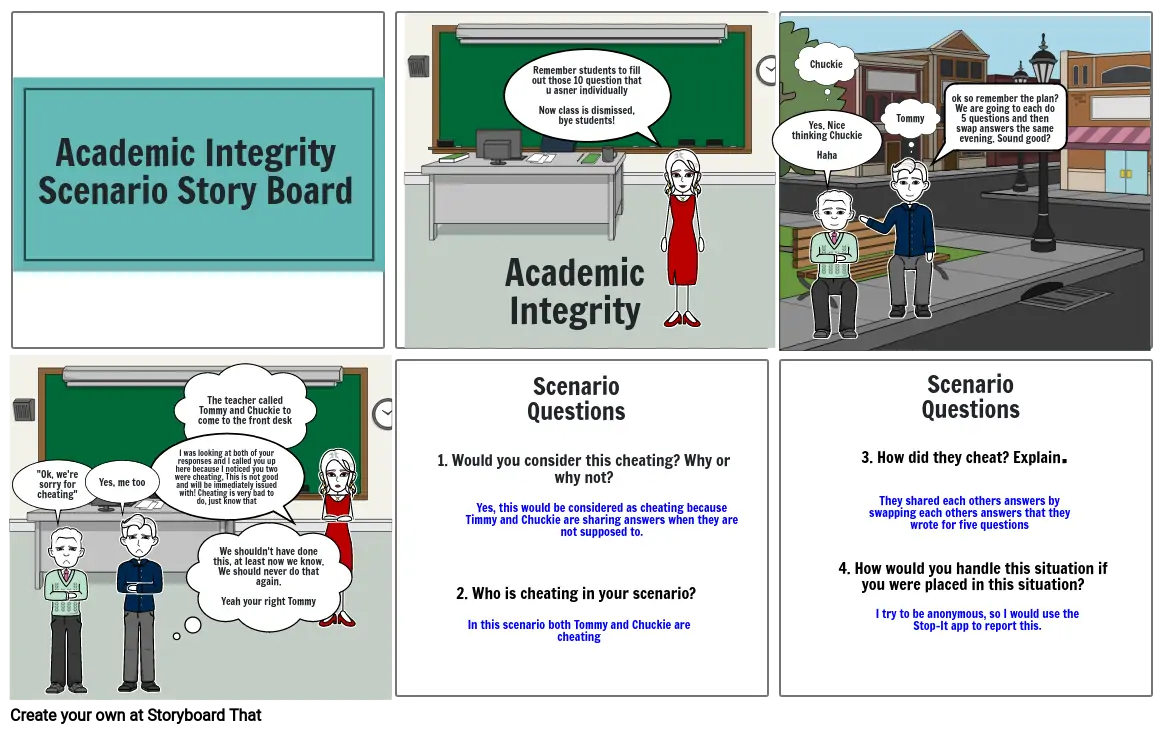 Academic Dishonesty Storyboard