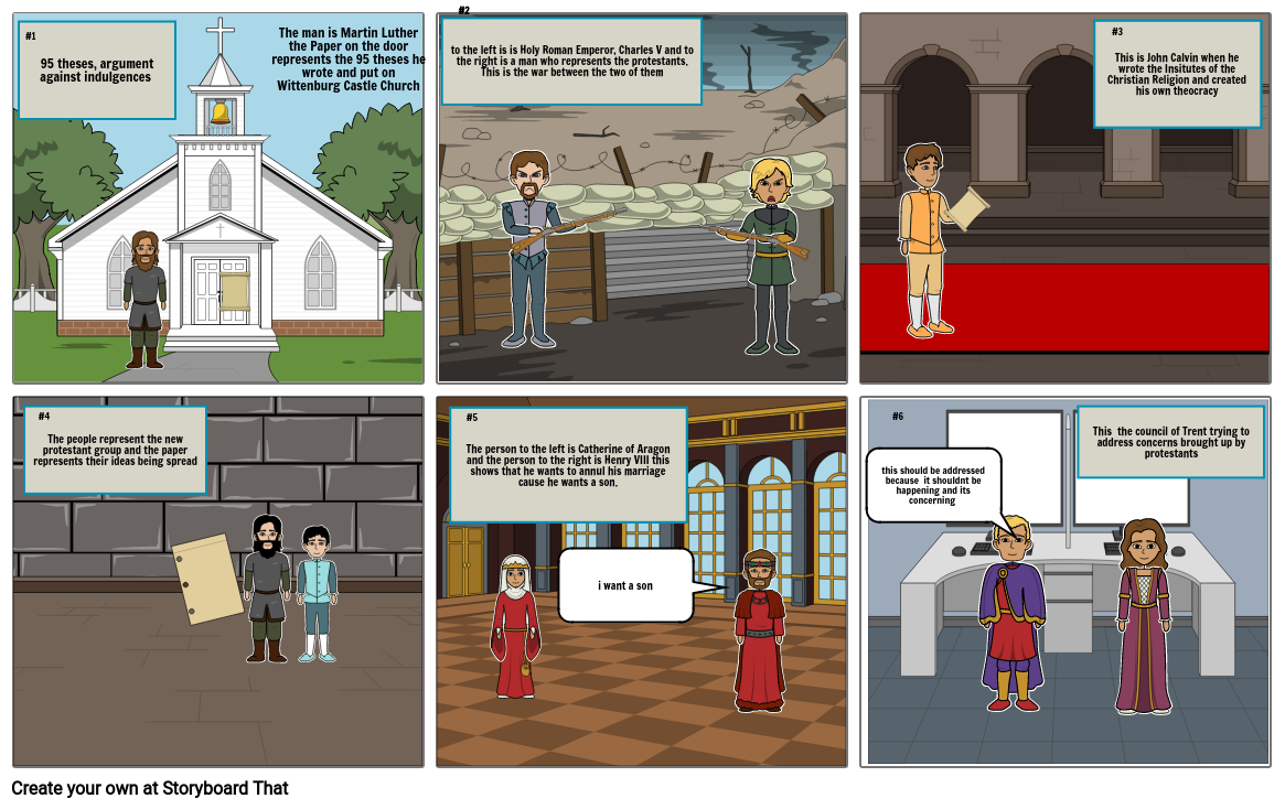 Reformation Comic Strip- Abagail Carmichael Storyboard