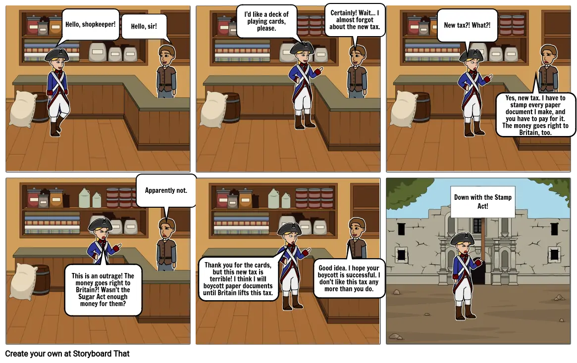 Stamp Act Propaganda Storyboard