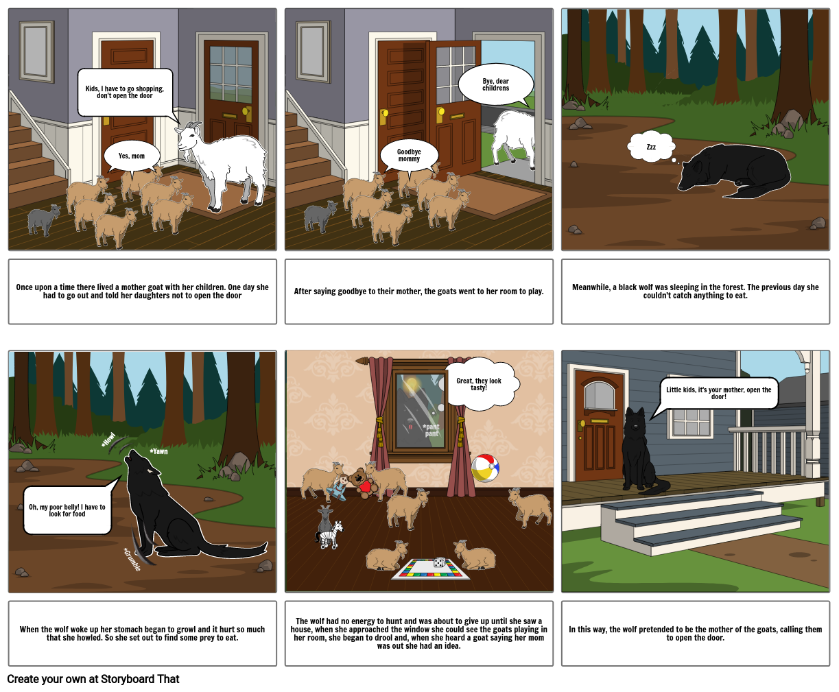 The wolf and the seven goats (part 1) Storyboard