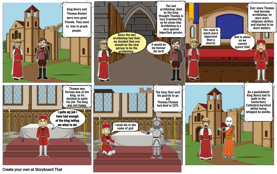 thomas becket story Storyboard by 56e0a6e0