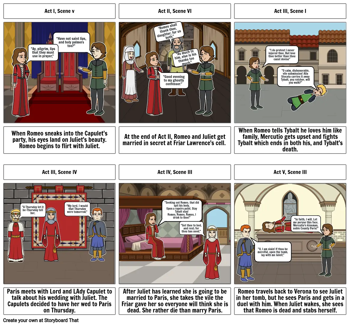 Romeo and Juliet Storyboard