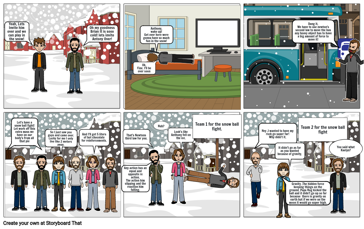 The snow day Storyboard por 56eabbb7