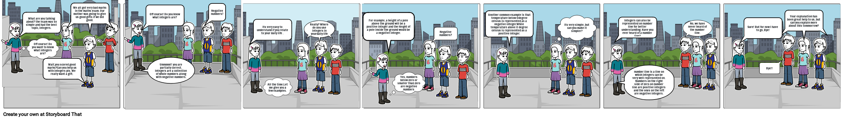 Integers comic strip