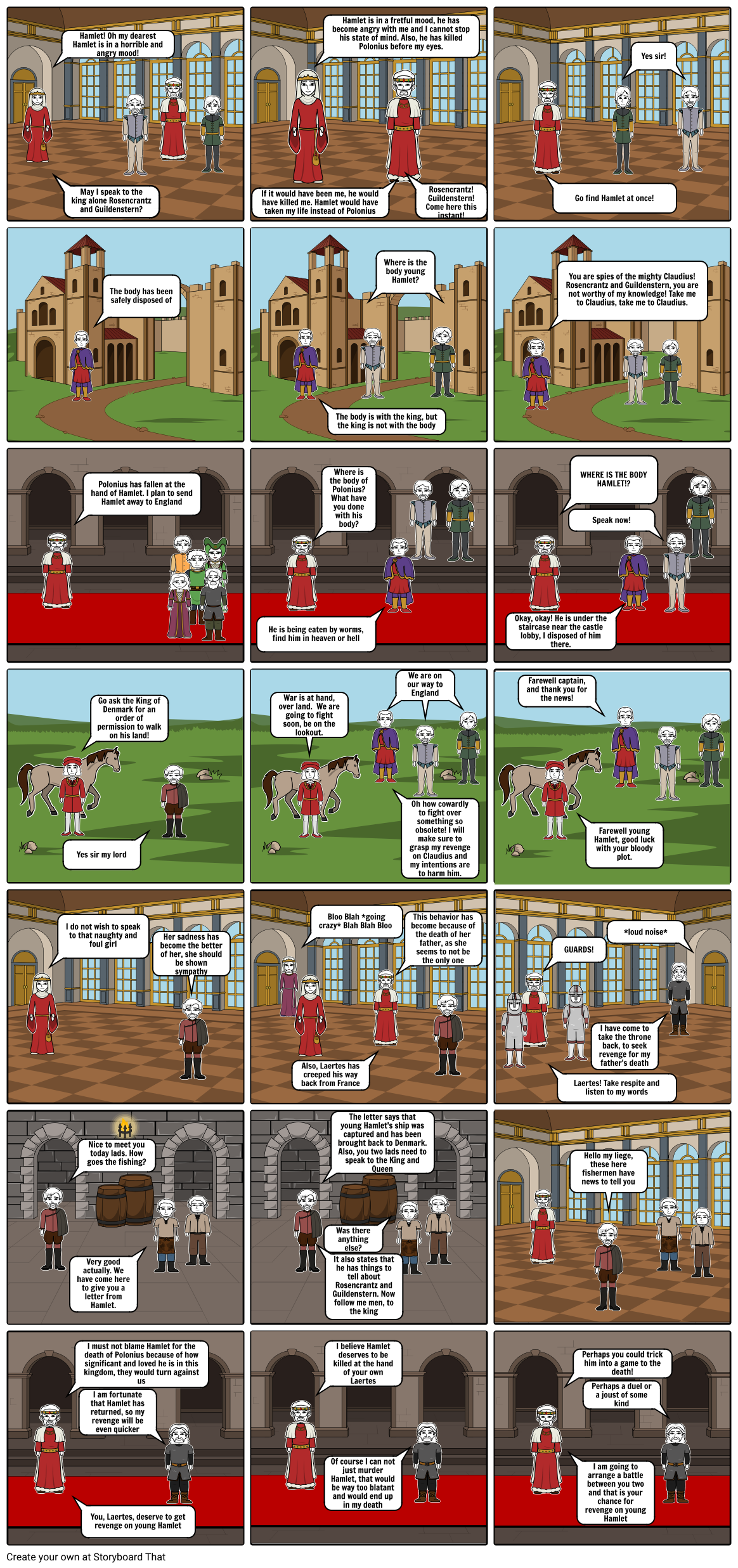 Hamlet Act 4 Storyboard by 57477cb1