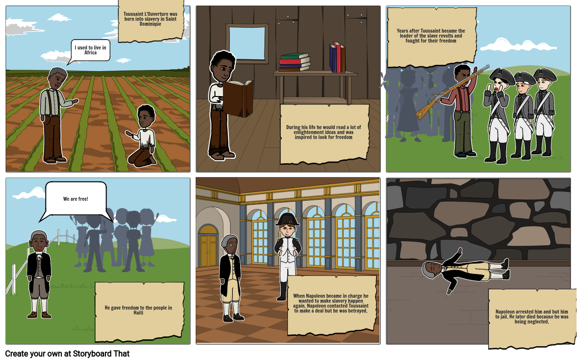 Toussaint L'Ouverture Comic Strip Storyboard by 58386ed0