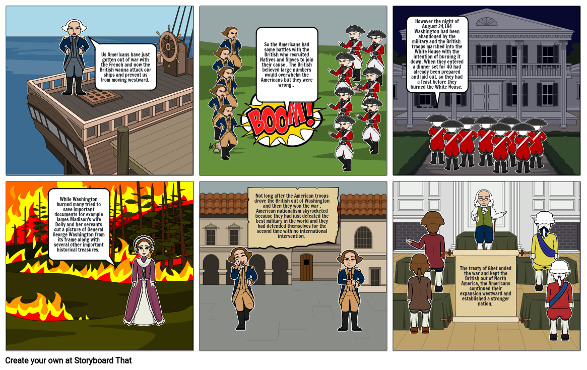War of 1812 storyboard