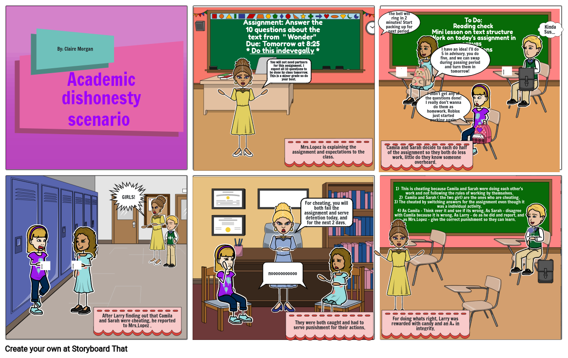 Academic Dishonesty Storyboard Storyboard By 589feac7