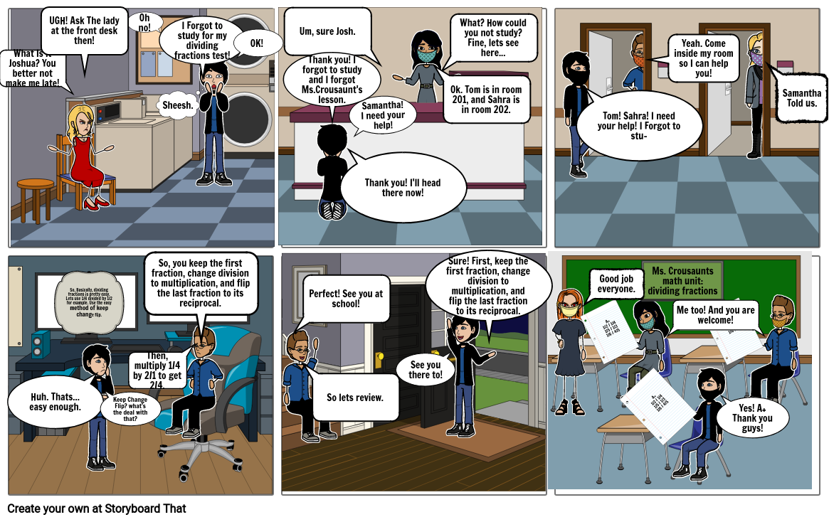 Fraction Project comic by James gray Storyboard