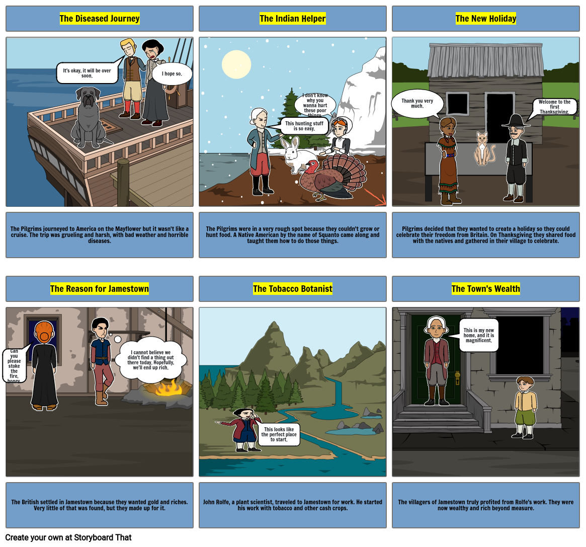 Jamestown and the Pilgrims Storyboard by 58bf1593