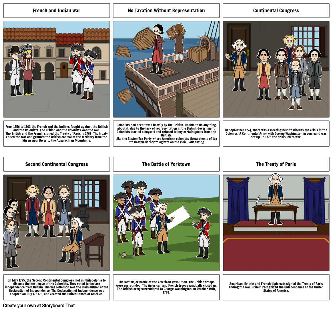 American Revolution Storyboard by 58f9cc16