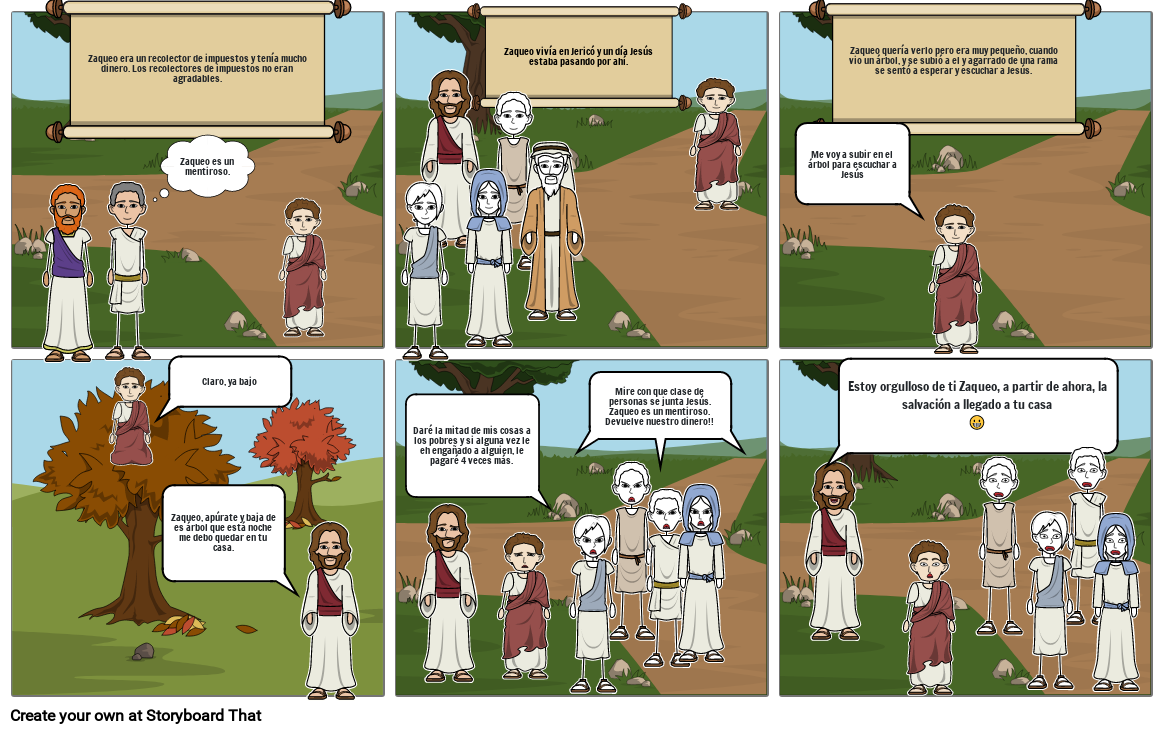 Jesús y Zaqueo Storyboard by 59508d3c