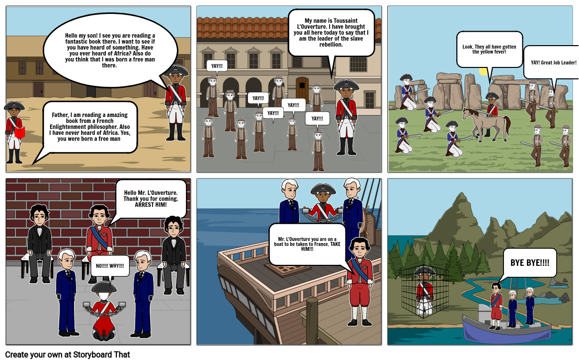 Toussaint L'Ouverture comic strip Storyboard by 5995fa9c