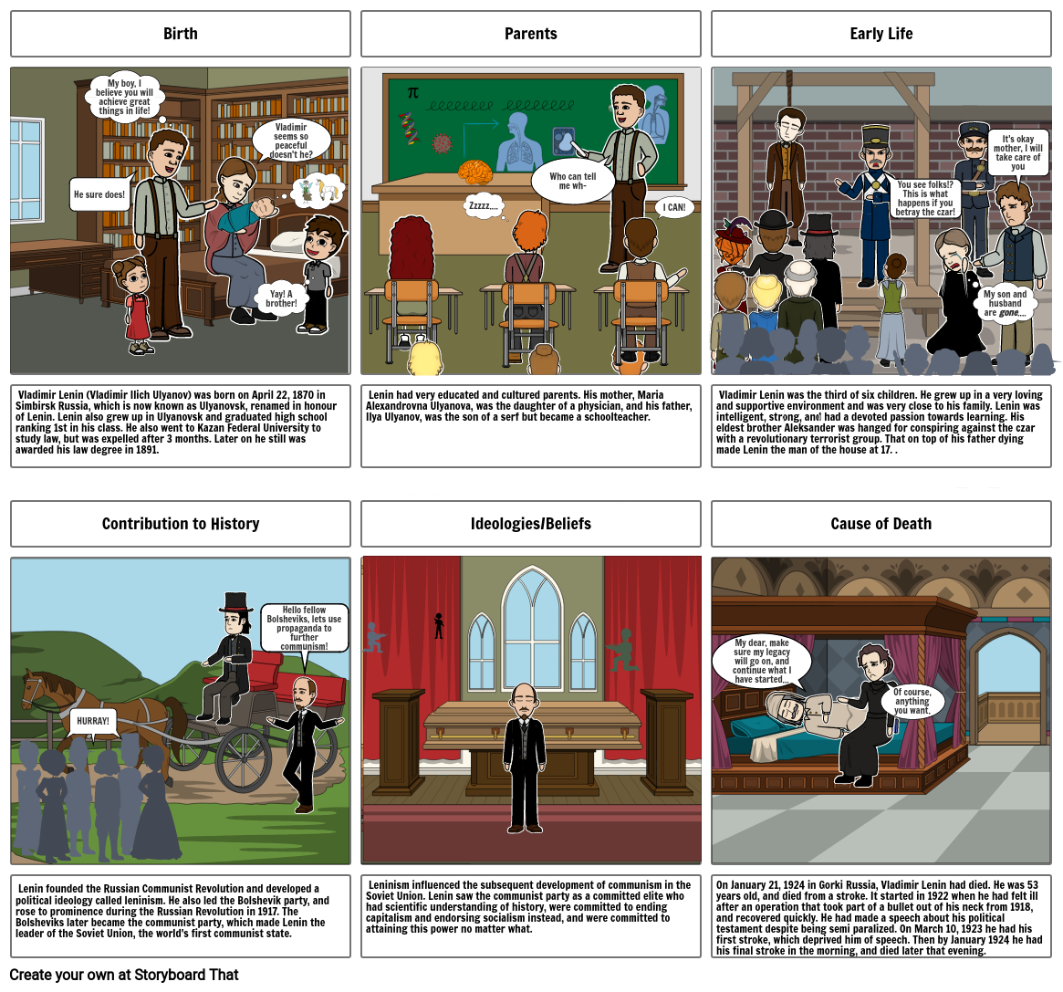 lenin biography Storyboard by 59a4d367