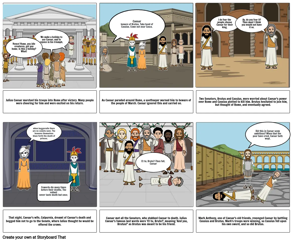 Julius Ceasar&#39;s story board